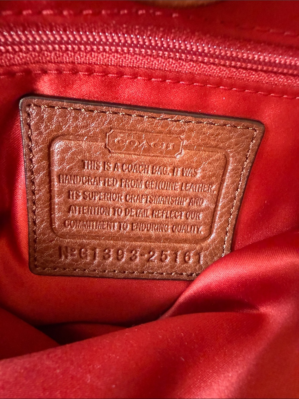 COACH Pebbled Leather Satchel in Chestnut Brown with Gold Hardware - Picture 10 of 16